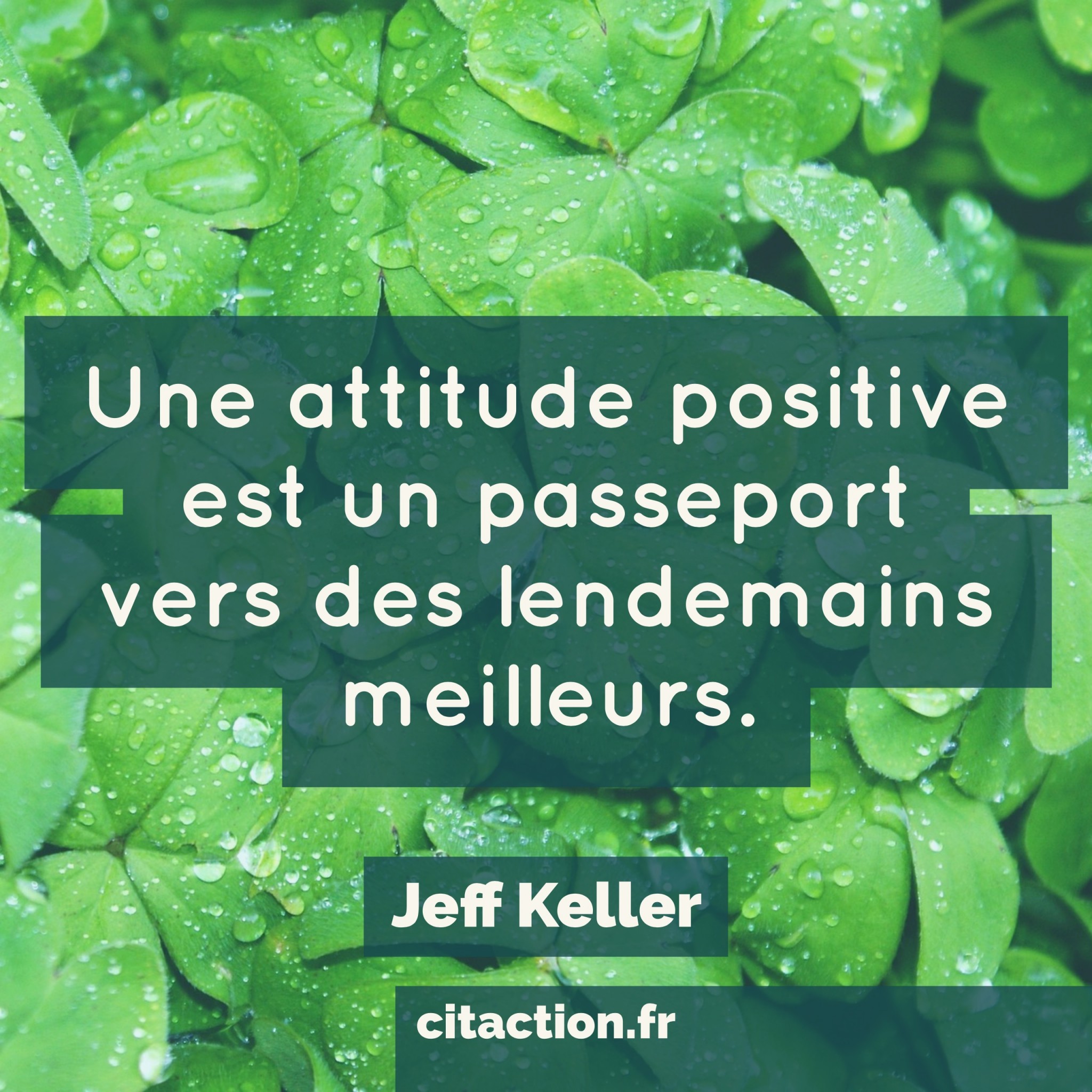 Une attitude positive est un passeport vers des lendemains meilleurs